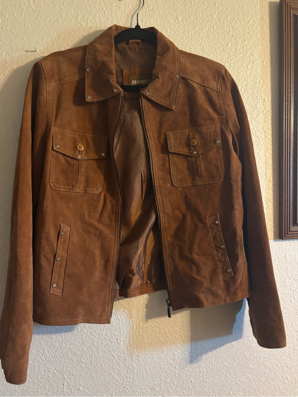 Chestnut Brown Suede Jacket - Women